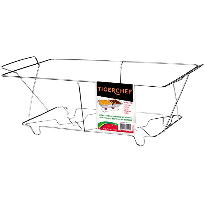 TigerChef TC-20539 Buffet Chafer Food Warmer Chrome Wire Frame Stand, Full Size (Pack of 6)