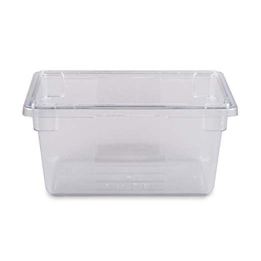 Rubbermaid Commercial Plastic 5-Gallon Food Box, Clear, FG330400CLR