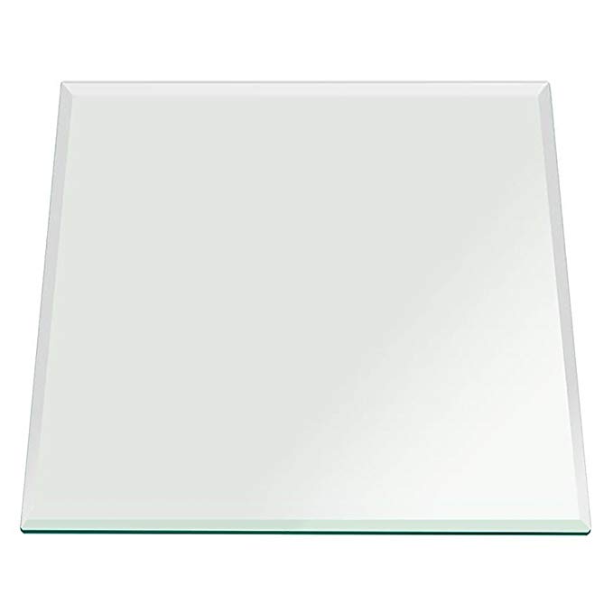Fab Glass and Mirror Square Clear Glass Table Top 22