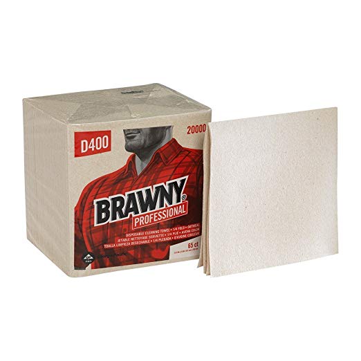 GP PRO Brawny Professional 20000 D400 Disposable Cleaning Towel, 1/4-Fold, Oatmeal