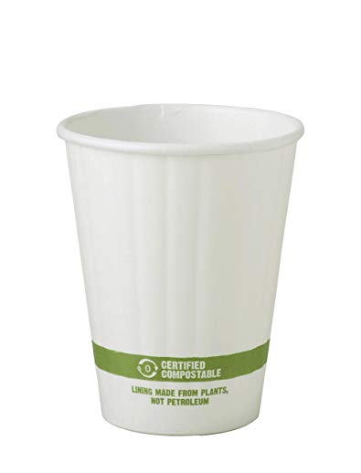 World Centric CU-PA-8 100% Compostable FSC Mix Paper Hot Cups, 8 oz, White (Pack of 1000)