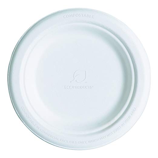 Eco-Products Compostable 6 inch Sugarcane Plates - Case of 1000 - EP-P016