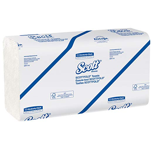 Scott Pro Scottfold Multifold Paper Towels (01980) with Fast-Drying Absorbency Pockets, White, 25 Packs / Case, 175 Trifold Towels / Pack, 4,375 Towels / Case
