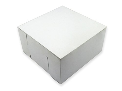 W PACKAGING WPLC16166WK 16x16x6 White/Kraft Plain Cake Box, Lock Corner, No Window (Pack of 50)
