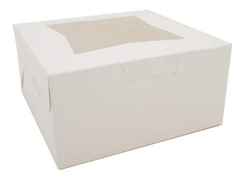 Southern Champion Tray 23053 Paperboard White Lock Corner Window Bakery Box, 10