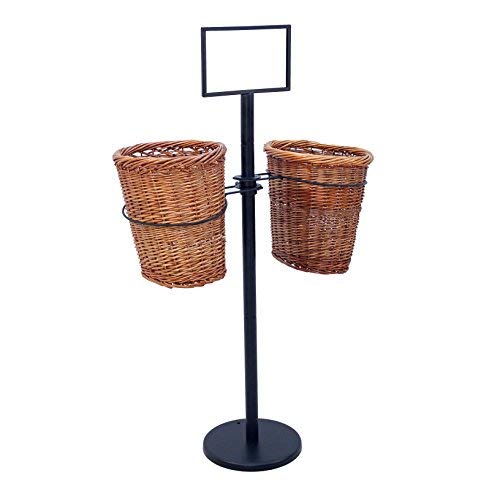 2 Oval Willow Basket Display with Sign Frame and Sign Clips