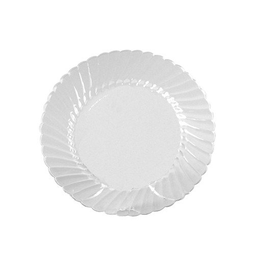 WNA CW6180 Classicware Plates, Plastic, 6 in, Clear, 18/Bag, 10 Bag/Carton