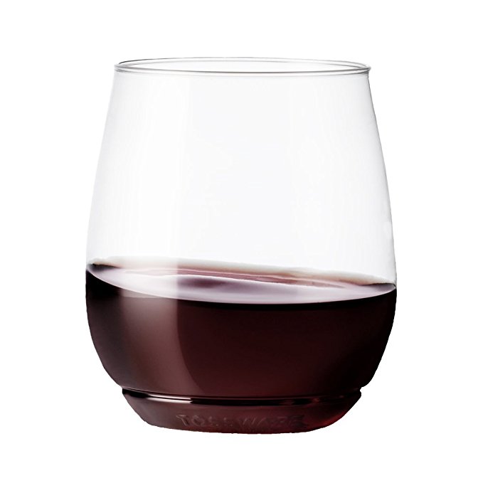 TOSSWARE 14oz Vino - recyclable wine plastic cup - SET OF 48 - stemless, shatterproof and BPA-free wine glasses