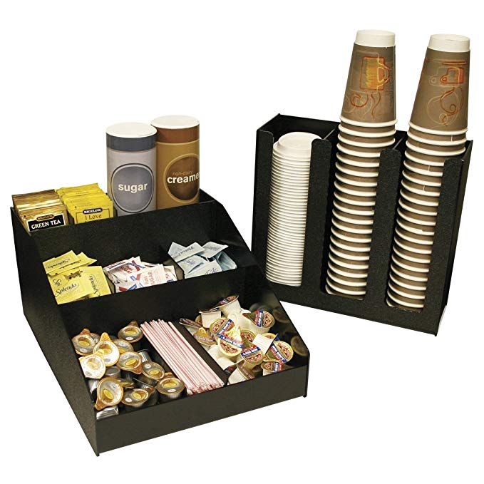 Condiment Organizer and Cup, Lid COMBO for One Great Price! Use Separately or Together. Professional Presentation for Coffee Service Areas. Proudly Made in the USA by PPM.