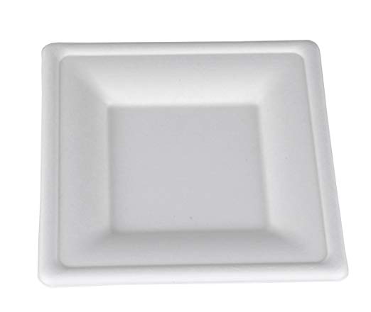 Southern Champion Tray 18620 ChampWare Square White Molded Fiber Heavy Weight Pulp Plate, 6