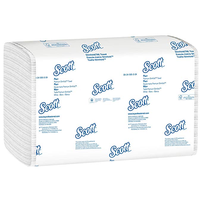 Kimberly-Clark Professional Hand Towels Kleenex Slimfold (04442) with Fast-Drying Absorbency Pockets, White, 90 Towels/Clip, 24 Packs/Case