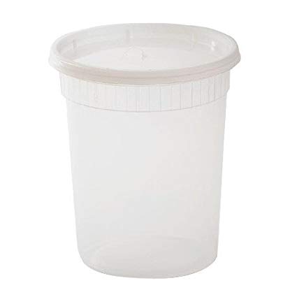 32 oz. Clear Round Deli Container Combo with Flat Lid - 240 per case YSD2532 Newspring/Pactiv Corp.