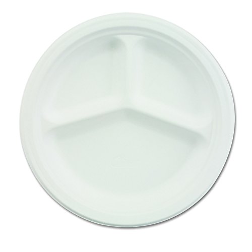 Chinet 21204CT Paper Dinnerware, 3-Comp Plate, 10 1/4