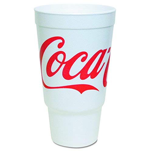 Dart 32AJ20C 32 oz Coca-Cola Foam Cup, 20 Series Lids (Case of 400)