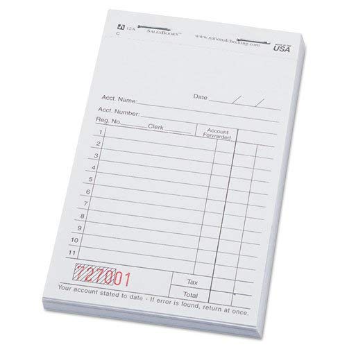 National Checking Company SalesBook, Two-Part Carbon, 3 1/2 x 5 5/8, 50 Checks/Pad, 100 Pads/Case - Includes 100 pads of 50 checks each.
