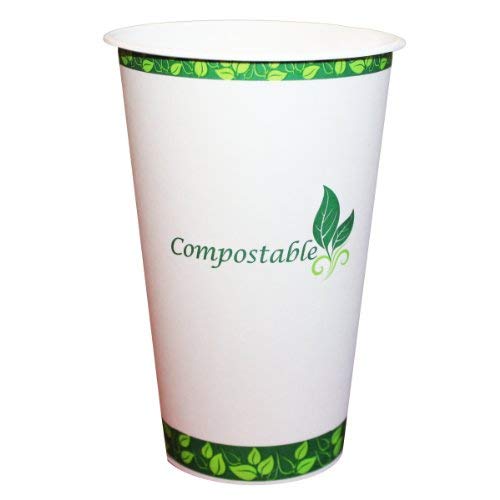 eco Kloud 16 oz Compostable Hot Paper Cups with PLA Lining (Pack of 1000)
