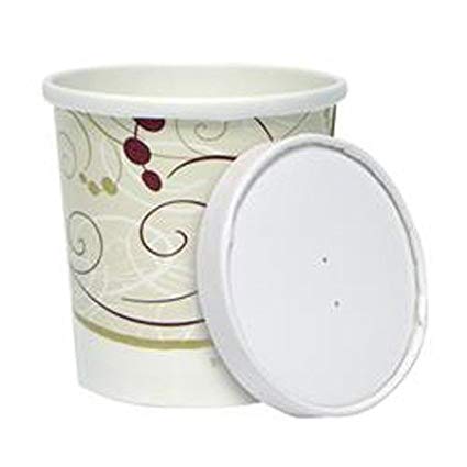 16 oz. Symphony Paper Soup Container with Vented Flat Lid - 250 per case KHD16 Solo Cup Company