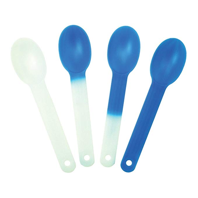 XL Color Changing Plastic Spoons - Changes From White To Blue - Changes Color When Cold! Extra Durable Birthday Party Spoons - Frozen Dessert Supplies - Made in USA! Fast Shipping! 1,000 Count