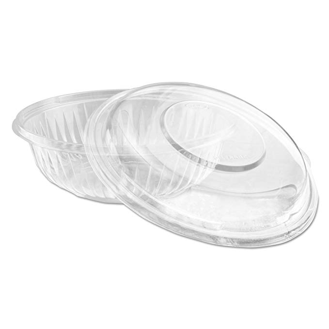 Dart PET24BCD - 24 Ounce Clear Plastic Salad Bowl with Dome Lid Combo - 126 per case