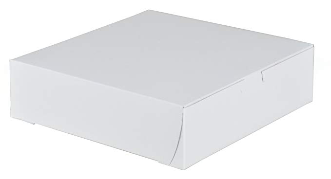 Southern Champion Tray 0953 Premium Clay-Coated Kraft Paperboard White Non-Window Lock Corner Bakery Box, 9