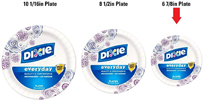 Dixie Heavy Duty Paper Plates, New Value Pack Size 192 Count, 6.875 Inch