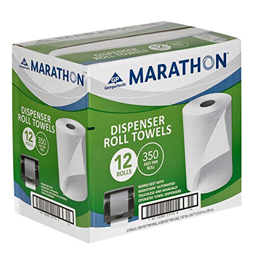 Marathon - Dispenser Roll Paper Towels, 350 Ft. Rolls - 12 Rolls